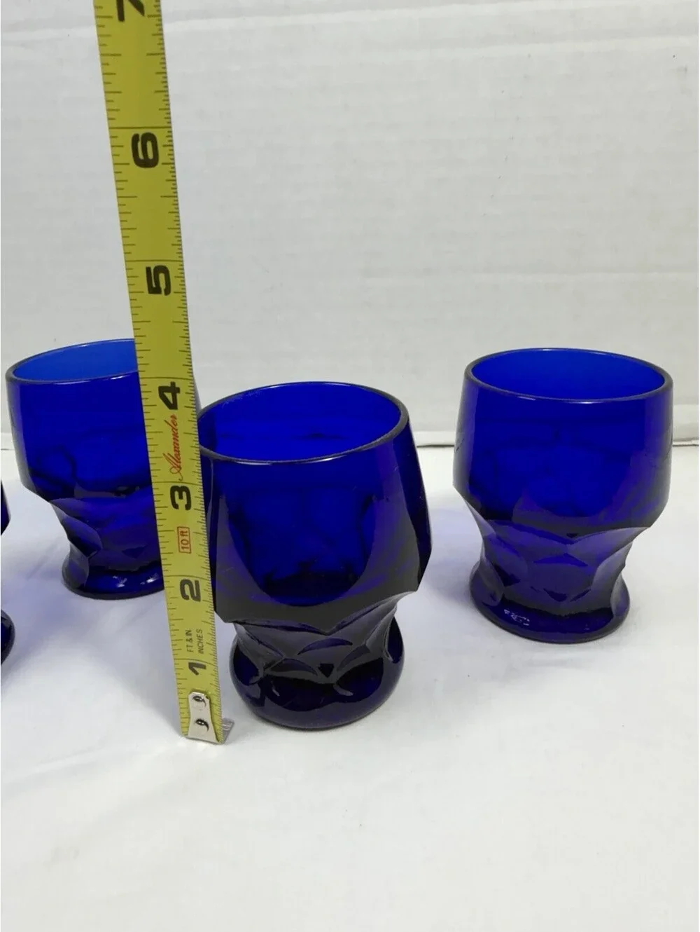 Vintage Viking Glass Georgian Cobalt Blue 10oz Tumbler Drinking Glasses Set of 4
